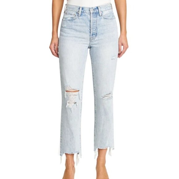 Pistola Charlie High Rise Straight Jeans in Hysteria Distressed 26 Womens denim - Picture 11 of 16